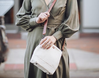 Sac à outils d’inspiration vintage Crossbody / Cuir & Toile Crossbody