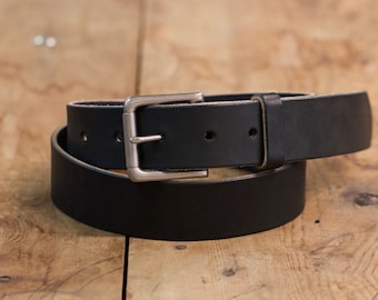 Ceinture bronzée de légumes noirs avec boucle de laiton solide