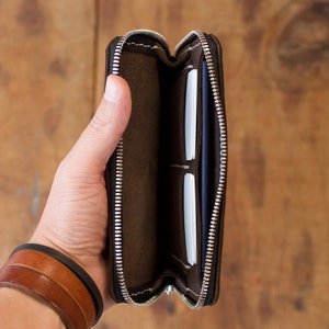 Cartera de viajero con cremallera de 3 lados / cartera de pasaporte con cremallera
