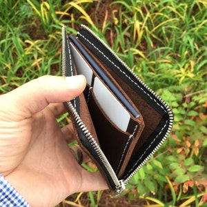 Cartera de viajero / Cartera de pasaporte con cremallera de dos lados