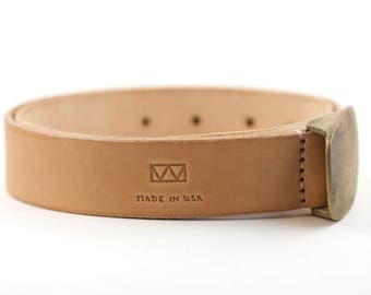 Ceinture bronzée de légumes naturels avec la boucle en bronze de cire perdue faite en Amérique
