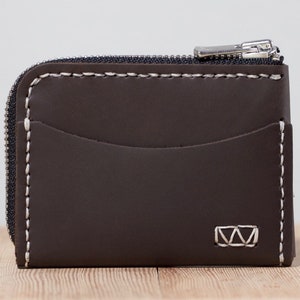 Monedero con cremallera Manteo con bolsillo de identificación externa (versión en efectivo) / cartera de cremallera minimalista / cartera con cremallera pequeña