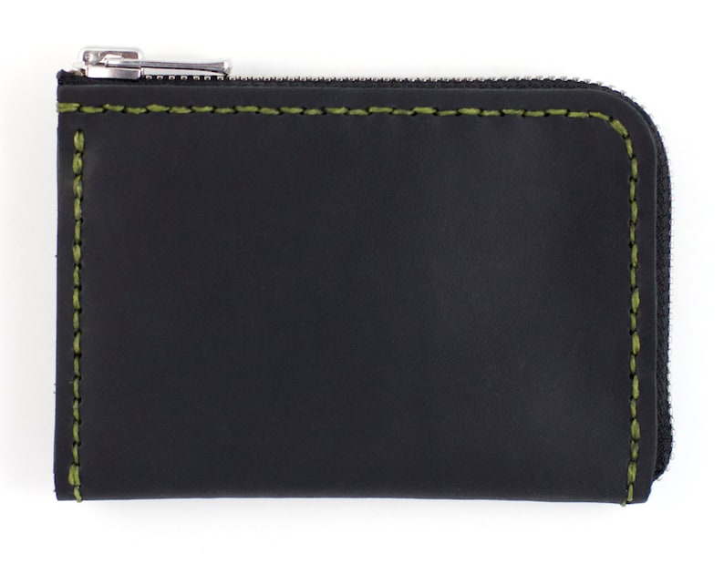 Brea Hand-stitched Leather Zipper Wallet Featured in Esquire for Best Men's Wallet Durable Full-Grain Zipper Wallet image 4