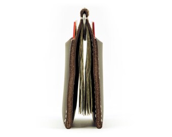 Portefeuille en cuir pleine fleur avec pinces à billets | Design minimaliste fait main avec accroche-caisse | Pinnell