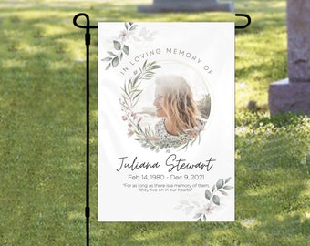 Personalized Memorial Cemetery Flag, Custom Memorial Garden Flag, In Memory Decoration, Cemetery Decoration