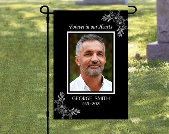 Personalized Photo Memorial Cemetery Flag, Custom Memorial Garden Flag, In Memory Decoration, Cemetery Decoration