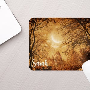 Personalized Fall Forest Mouse Pad Personalized Fall Theme Mousepad