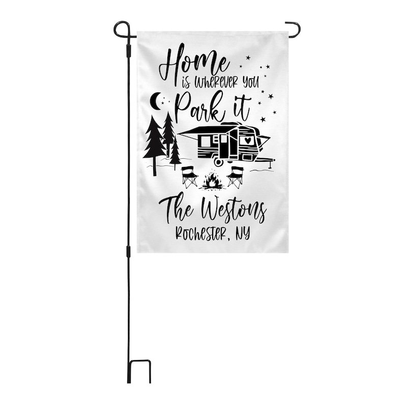 Home is Where you Park it Personalized Custom Garden Flag Camper Flag Garden Flag image 4