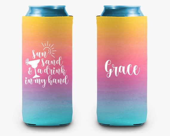 Purple & Turquoise Ombre Can Cooler Purple & Turquoise Ombre Can Cooler