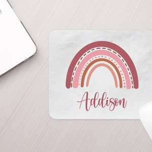 Personalized Mouse Pad Boho Rainbow Personalized Mousepad