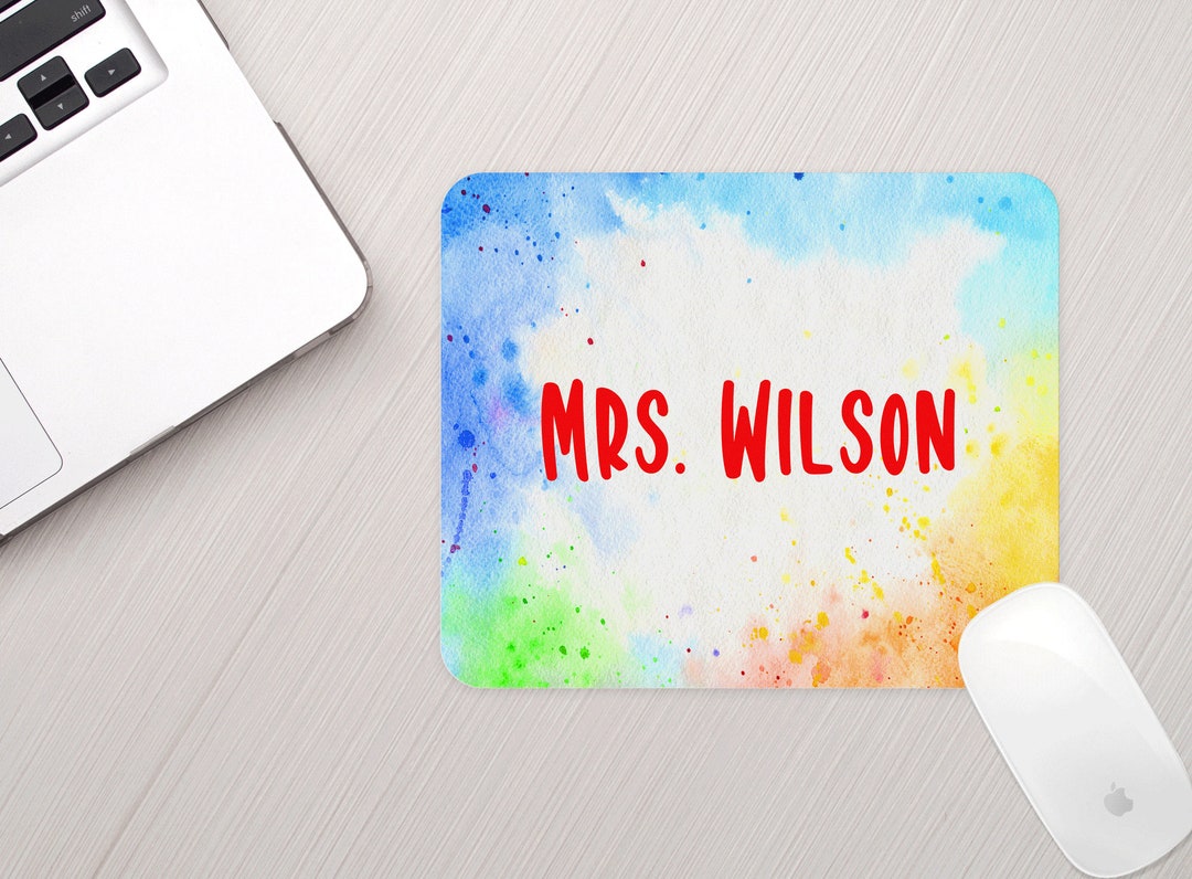 Personalized Paint Splatter Mouse Pad Personalized Teacher Mousepad Etsy
