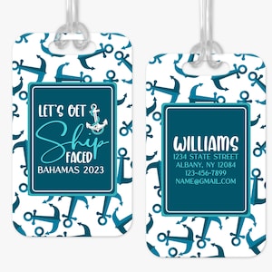 Personalized Luggage Tag, Anchor Luggage Tag, Cruise Bag Tag, Custom Luggage Tags, Beach Bag Tag