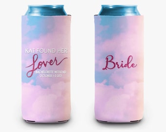 Bachelorette Party Can Cooler Lover Theme Bridal Party Theme Personalized Can Cooler Sleeve