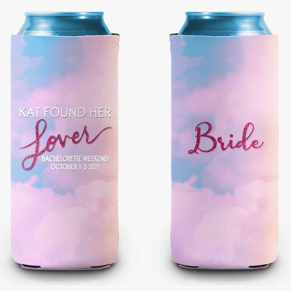 Bachelorette Party Can Cooler Lover Theme Bridal Party Theme Personalized Can Cooler Sleeve