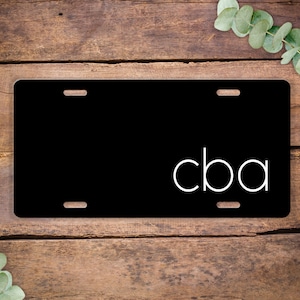 Modern Monogram License Plate, Vanity Monogram License Plate