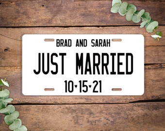Personalized Wedding License Plate, Just Married Name Wedding Date, Vanity License Plate Personalized