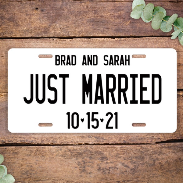 Just Married Car Plate Etsy