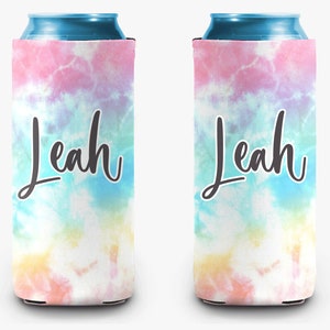 Pastel  Tie Dye Can Cooler Personalized Can Cooler Sleeve