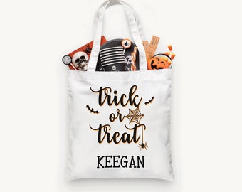 Personalized Trick or Treat Spiderweb Bag, Personalized Halloween Bag ,Custom Kids Halloween Bag