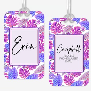 Personalized Luggage Tag, Palm Tree Beach Luggage Tag, Vacation Bag Tag, Custom Luggage Tags, Girls Trip Bag Tag