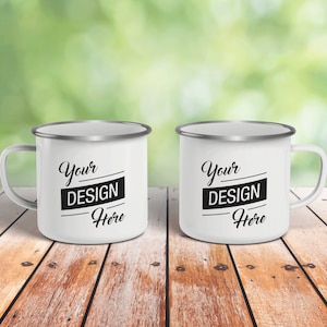 Custom Camping Mug, Custom Enamel Mug, Personalized Coffee Mug, Campfire Mug, Your Design