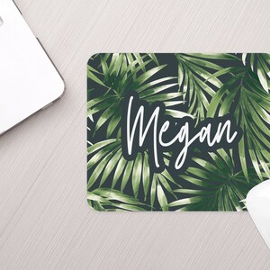 Personalized Palm Leaves Mouse Pad Personalized Tropical Mousepad