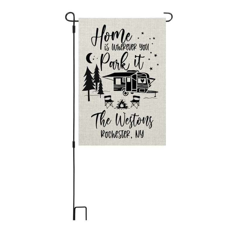 Home is Where you Park it Personalized Custom Garden Flag Camper Flag Garden Flag image 3