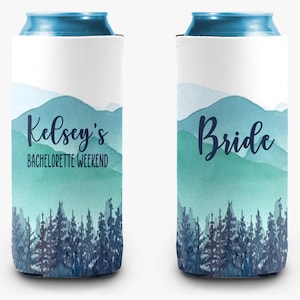 Mountain Bachelorette Party Trip Can Cooler Girls Trip Personalized Can Cooler Sleeve