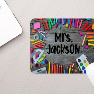 Personalized Art Supplies Mouse Pad Personalized Teacher Mousepad