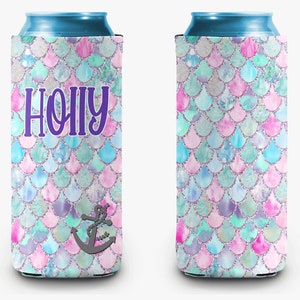 Mermaid Anchor Can Cooler Personalized Can Cooler Sleeve
