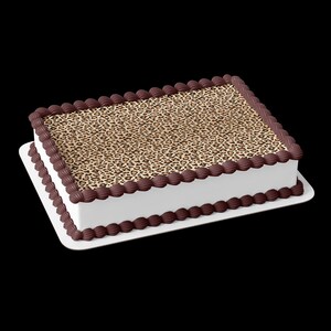 Leopard Cheetah Print Rectangle Printable Instant Digital Design Cake Topper #1