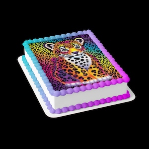 Rektangel med gepard och leopard, utskrivbar tårtdekoration #1