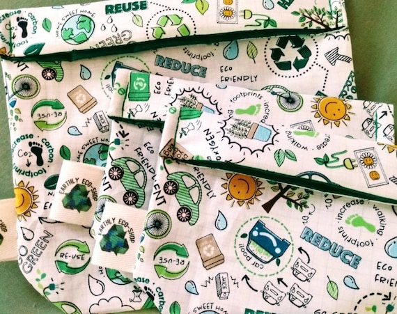 Reusable Sandwich or Snack Bag - Choose Your Print | Zero Waste | Eco Friendly | Sustainable | Lunch Bag