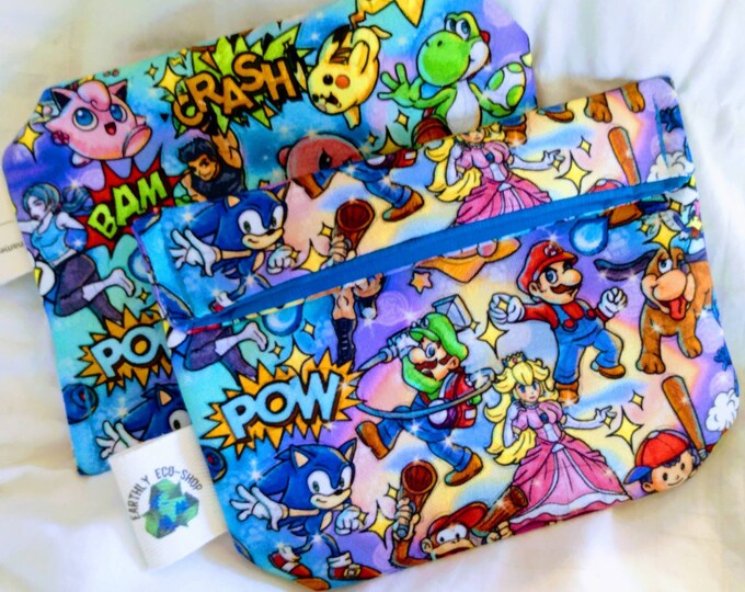 Reusable Bags~ Sandwich Snack Size~ Zero Waste~ Eco Friendly~ Reusable Goods~ Washable~ Adult and Kid Prints