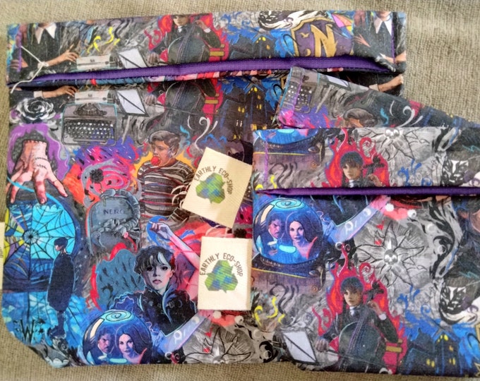 Reusable Bags~ Sandwich Snack Size~ Zero Waste~ Eco Friendly~ Reusable Goods~ Washable~ Adult and Kid Prints