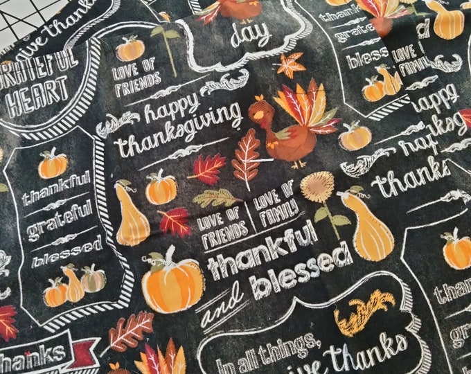 Thanksgiving reversible napkin set of 5 chalkboard print