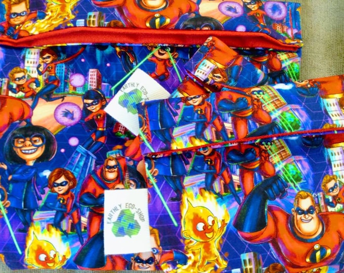 Reusable Bags~ Sandwich Snack Size~ Zero Waste~ Eco Friendly~ Reusable Goods~ Washable~ Adult and Kid Prints