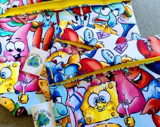 Reusable Bags~ Sandwich Snack Size~ Zero Waste~ Eco Friendly~ Reusable Goods~ Washable~ Adult and Kid Prints