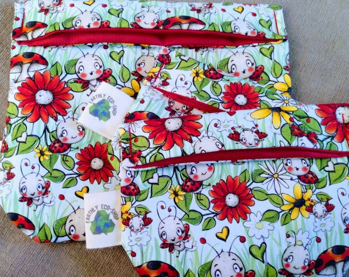 Reusable Bags~ Sandwich Snack Size~ Zero Waste~ Eco Friendly~ Reusable Goods~ Washable~ Adult and Kid Prints