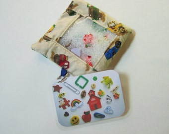 Construction truck busy bag, travel toy, quiet activity, I spy bag
