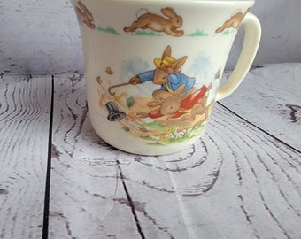 Royal Doulton Bunnykins cup mug albion single handle a windy day fine bone china
