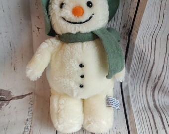 Snowman Eden Vintage 1986 The Green Hat & Scarf Plush 7.5” Korea