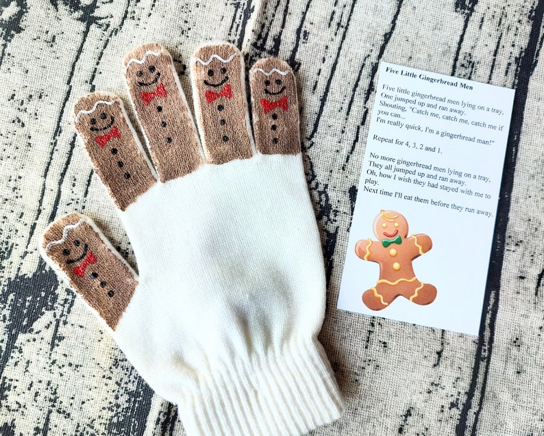 Gingerbread Man Hand Puppet Counting Activity Dramatic Play Etsy