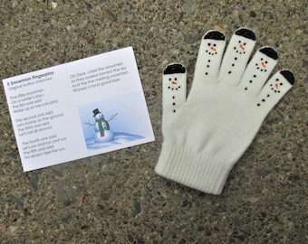 Snowman hand puppet counting activity dramatic play