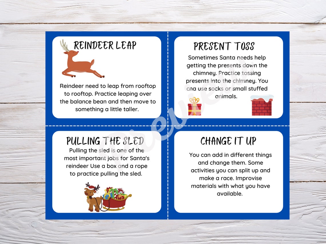 Christmas Reindeer Movement Activity, Gross Motor Activity, Holiday ...