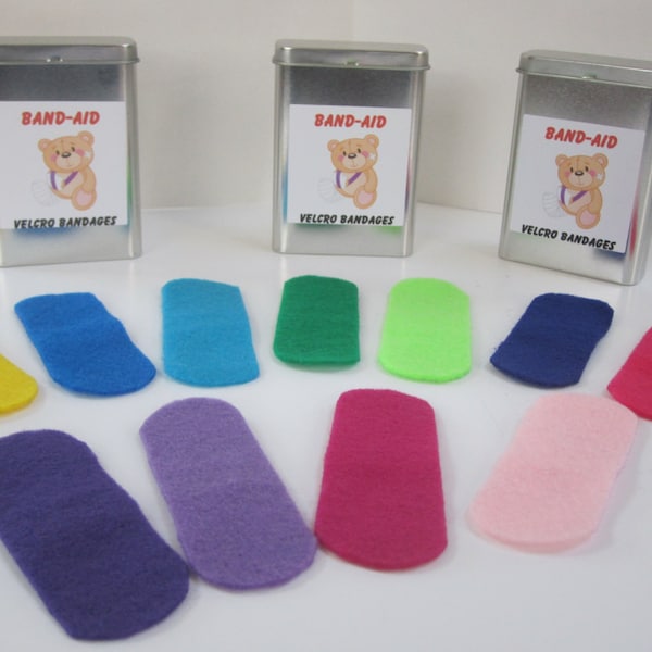 Felt band-aids, stuffed animal bandaid, pretend play