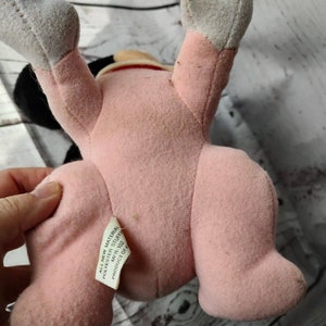 Vintage Pink Baby Minnie Mouse Crawling Plush Stuffed Animal With Bib READ image 7