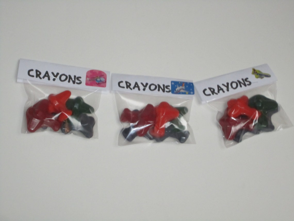 Airplane Crayons Airplane Party Party Favors Goody Bags Etsy