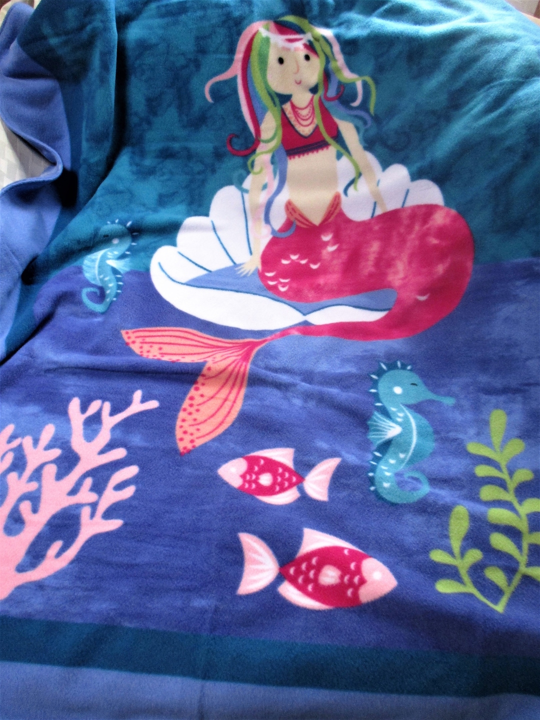 Mermaid Fleece Blanket Mermaid Bedding Mermaid Bedroom Etsy