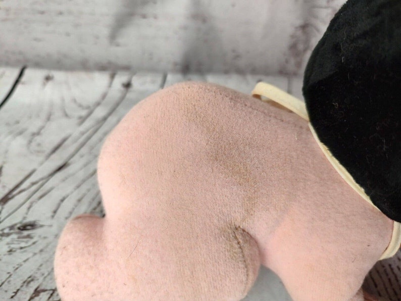Vintage Pink Baby Minnie Mouse Crawling Plush Stuffed Animal With Bib READ image 4